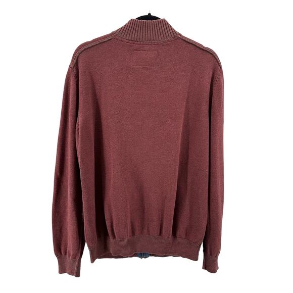 Zenferi 'Life Is a Festival' Zip Up Sweater Men's Maroon L Long Sleeve High Neck - Picture 2 of 4
